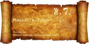 Maszák Tibor névjegykártya